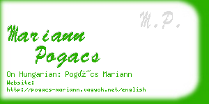 mariann pogacs business card